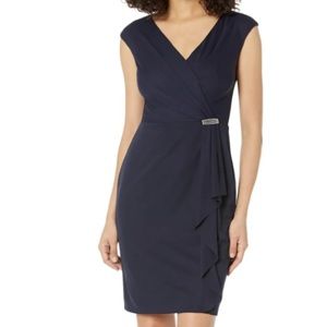 RALPH LAUREN COCKTAIL RUFFLED LINEN DRESS